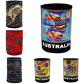 6x Australia Stubby Stubbie Holder Beer Bottle Tin Can Drink Alcohol Cooler Gift, Aboriginal Art