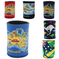 6x Australia Stubby Stubbie Holder Beer Bottle Tin Can Drink Alcohol Cooler Gift, Mixed Design (Maps)