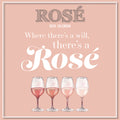 Rose - 2024 Square Wall Calendar 16 Month Food Planner Wine Beer Planner Gift