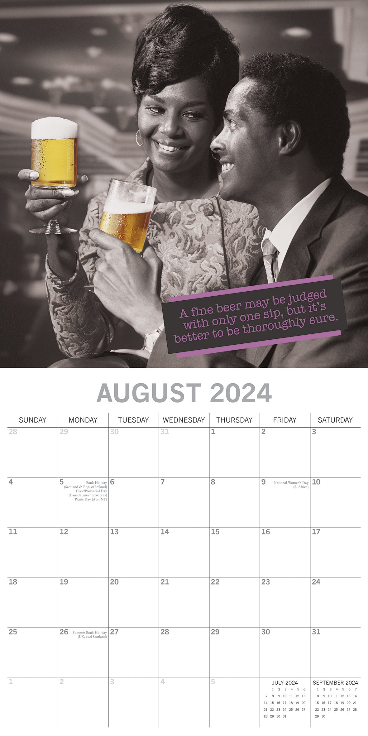 Beer - 2024 Square Wall Calendar 16 Months Funny Planner Christmas New Year Gift