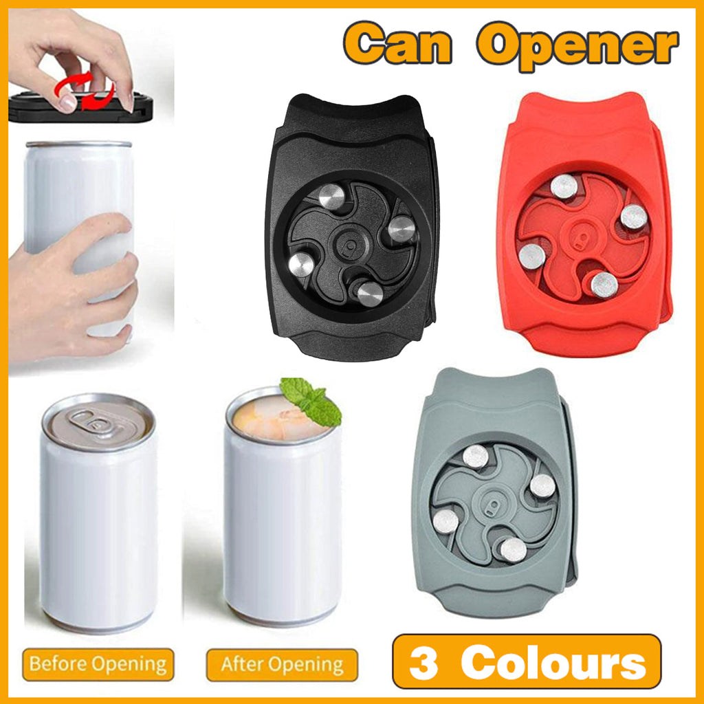 Topless Can Opener Manual Kitchen Tool for Beer Soda and Tin Bottles - Black