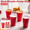50pcs Red Plastic Beer Pong Cups Reusable Party Cups Drinking Game Supplies