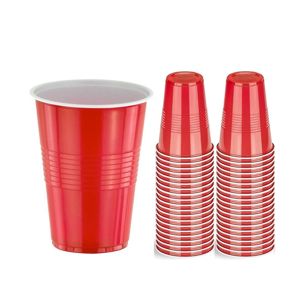 50pcs Red Plastic Beer Pong Cups Reusable Party Cups Drinking Game Supplies