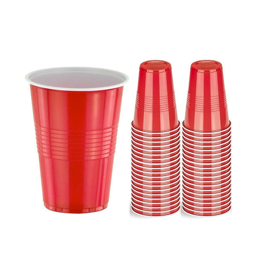 50pcs Red Plastic Beer Pong Cups Reusable Party Cups Drinking Game Supplies
