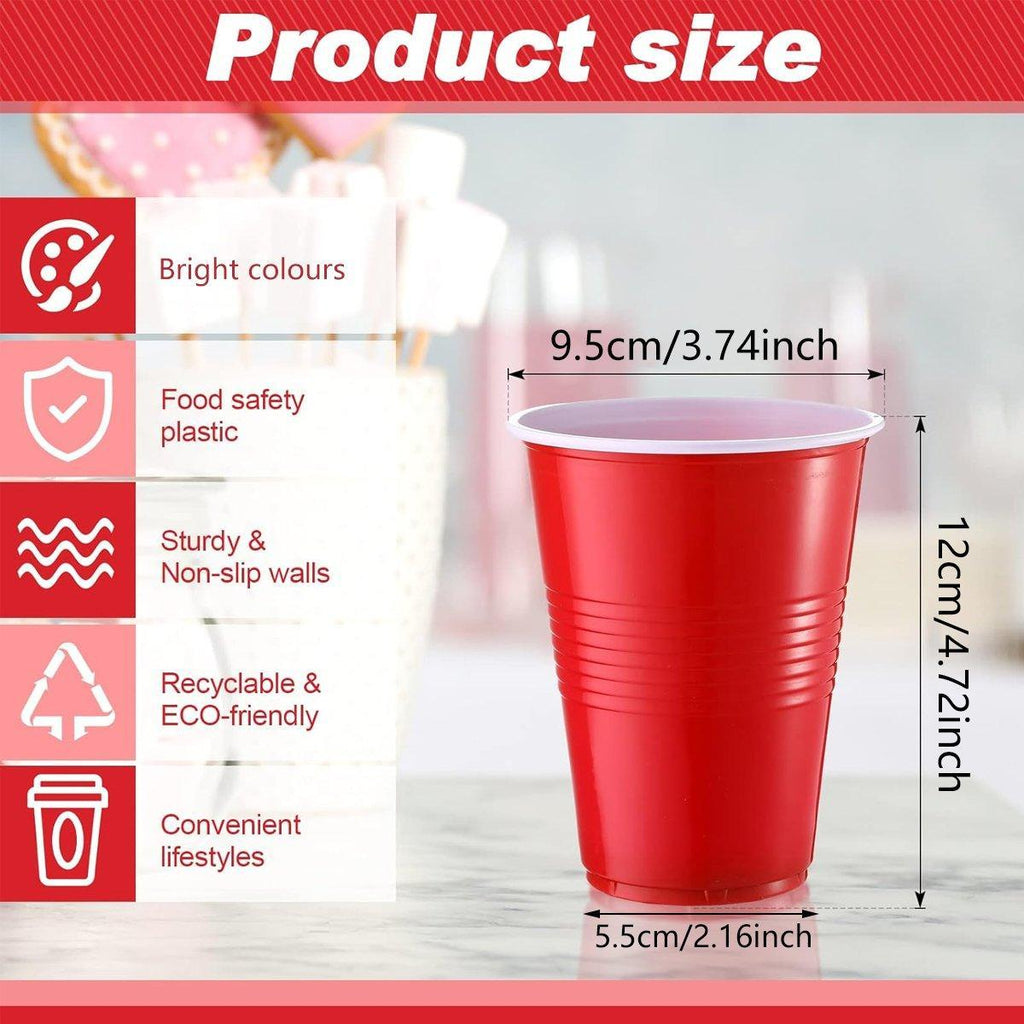 50pcs Red Plastic Beer Pong Cups Reusable Party Cups Drinking Game Supplies
