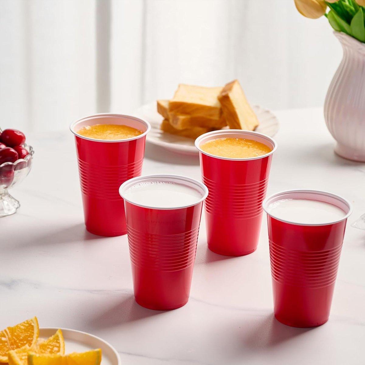 50pcs Red Plastic Beer Pong Cups Reusable Party Cups Drinking Game Supplies
