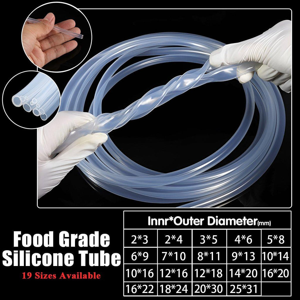 Transparent Silicone Rubber Tube Food Grade Hose Clear Soft for Beer Milk 5M - 3x5mm