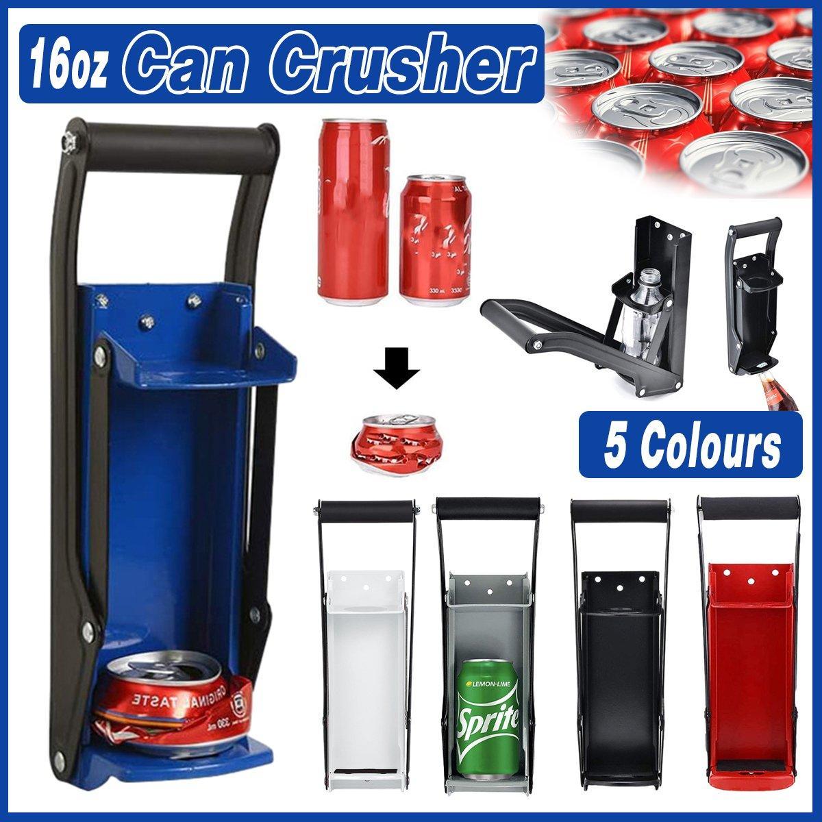 Can Crusher 12/16oz Beer Smasher Aluminium Recycling Wall Mount Bottle Opener - Black