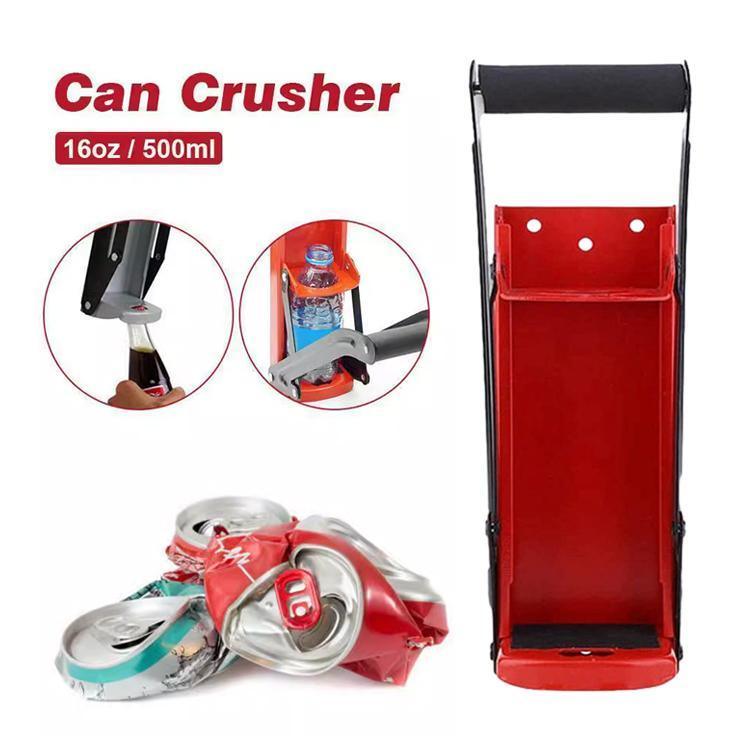 Can Crusher 12/16oz Beer Smasher Aluminium Recycling Wall Mount Bottle Opener - Black