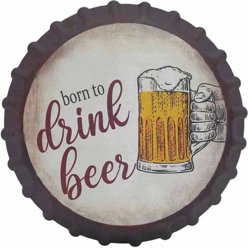 Born To Drink Beer Wall Art 34cm