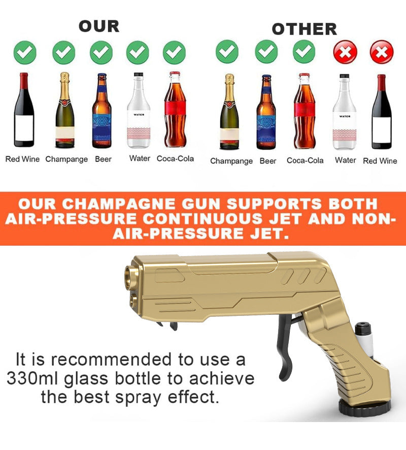 Gold Alloy Edition Champagne Gun Party Champagne Gun Sprayer - Novelty Beer Bottle Ejector & Stopper