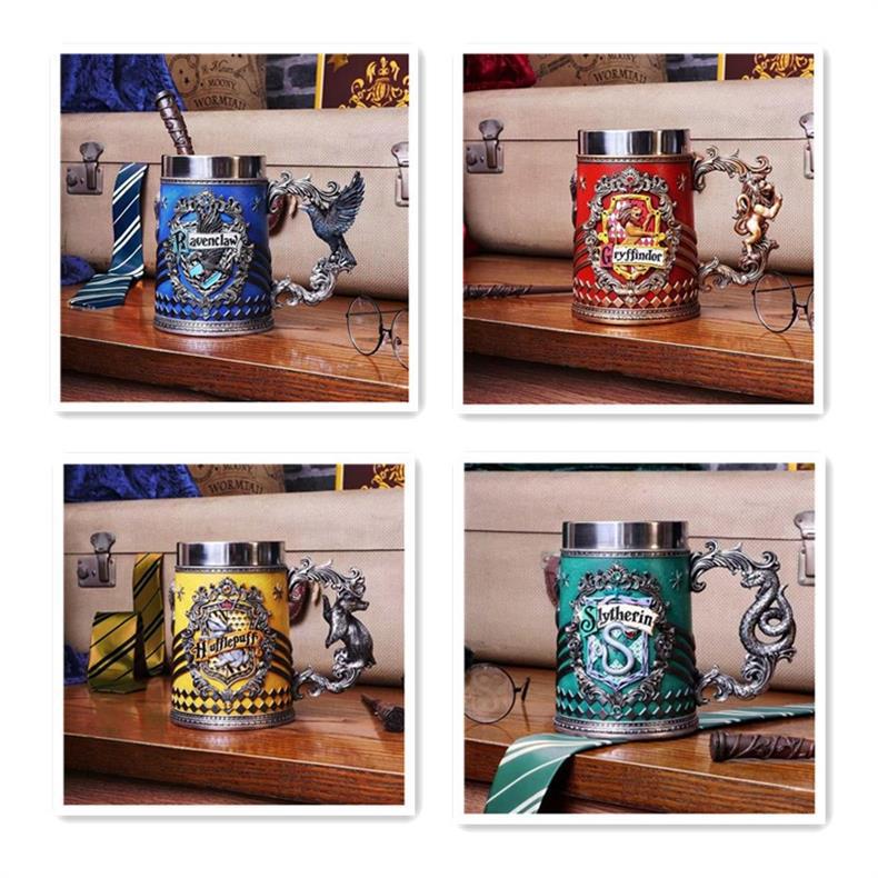 Collectible Fantasy House Crest Tankard Mug - 600ml Stainless Steel Lined Resin Beer Stein(red)