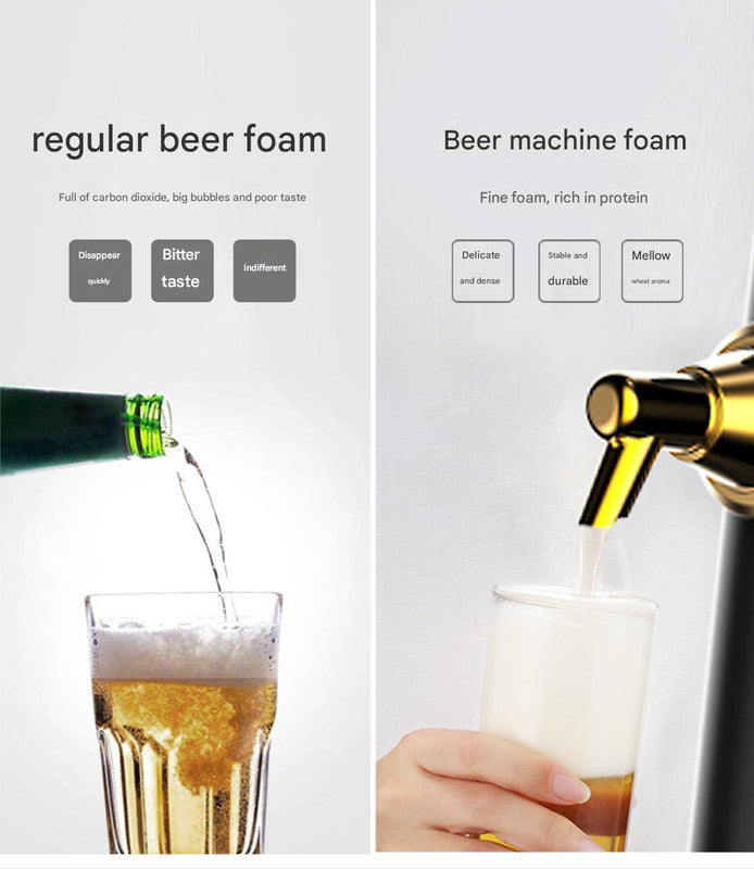 Ultrasonic Beer Foam Creator & Dispenser - Portable Tap for Canned & Bottled Beer with Cooling System(black)
