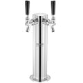 VEVOR Kegerator Tower Kit, Dual Taps Beer Conversion Kit, Stainless Steel Keg Beer Tower Dispenser with Dual Gauge W21.8 Regulator & A-System Keg Coupler, Beer Drip Tray for Party Home